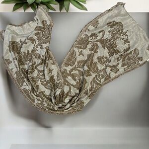 Loft Brown and cream vintage floral embroidered scarf